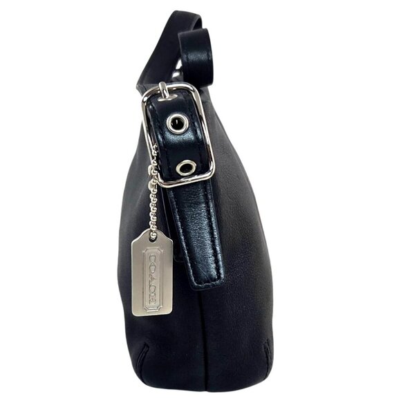 Vintage Coach Legacy Mini Dufflette Soft Black Leather Bag with Metal Hangtag - Picture 7 of 11